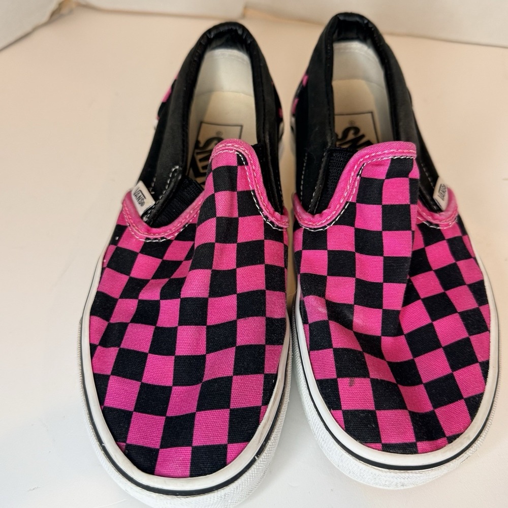 VANS Classic Slip On Checkerboard Black Pink Kids Size 4 Women 5.5 Magenta Skate - Picture 7 of 14